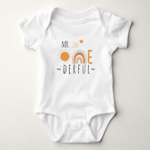 Body Para Bebé MR Onemaravilloso Boho Arcoiris Primer cumpleaños