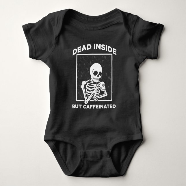 Body Para Bebé Muerto dentro de Caffeine Skeleton Coffee Lover (Anverso)