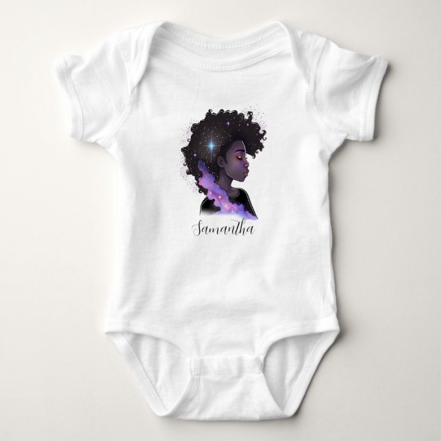 Body Para Bebé Mujer Afro Brillante (Anverso)