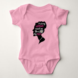 Body Para Bebé Mujer Fuerte Inspiradora Rosa Día de la Madre