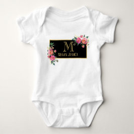 Body Para Bebé mujer monogramada nombre personalizado bebé