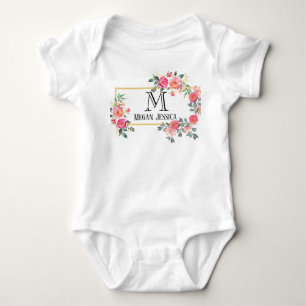 Body Para Bebé mujer monogramada nombre personalizado bebé