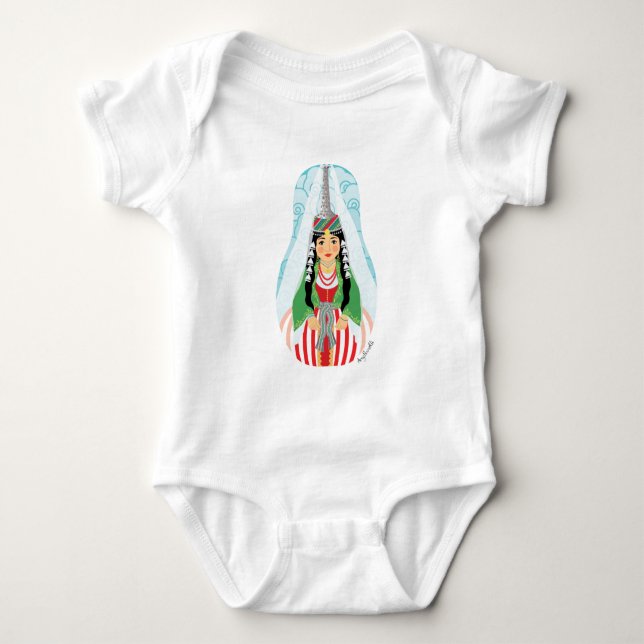 Body Para Bebé Muñeca Matrioska libanesa de alto tocado (Anverso)