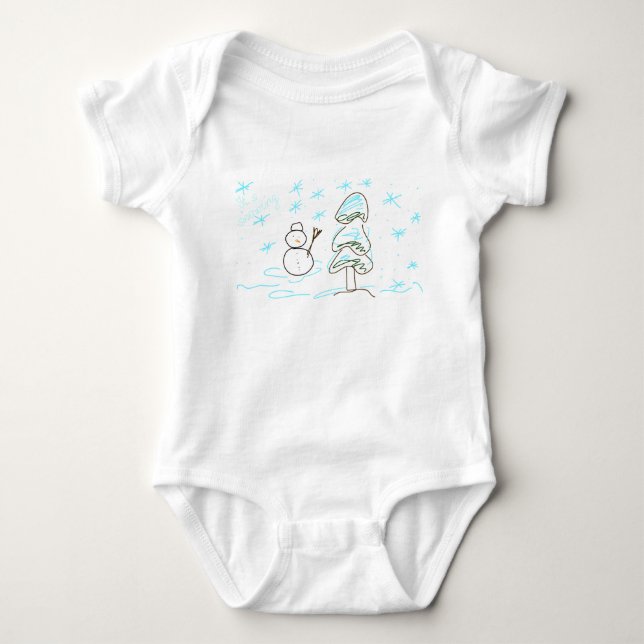 Body Para Bebé Muñeco de nieve  (Anverso)