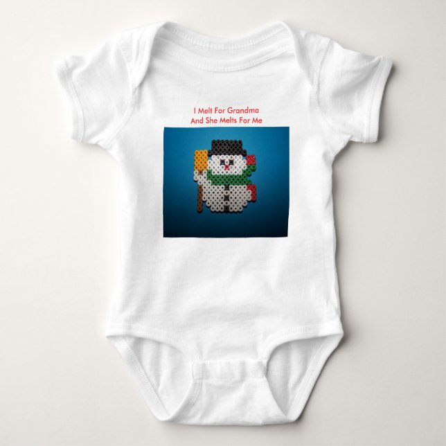 Body Para Bebé Muñeco de nieve, derrito para GrandmaAnd que ella (Anverso)
