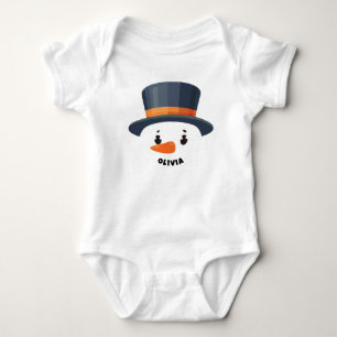 Body Para Bebé Muñeco de nieve lindo con el nombre del niño crean