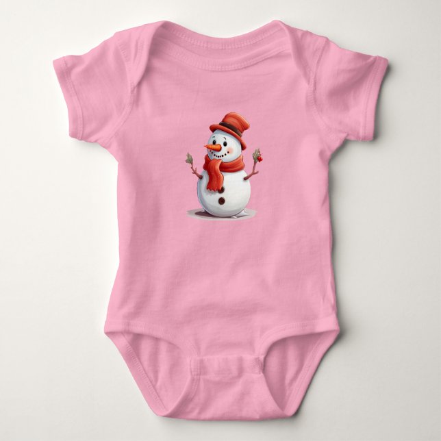 Body Para Bebé Muñeco de nieve lindo y adorable  (Anverso)