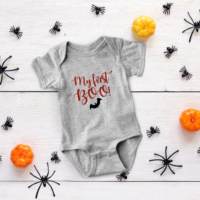 Body Para Bebé Murciélago de Halloween ¡Mi Primer Buu! (Halloween Bat My First Boo! Baby Bodysuit)