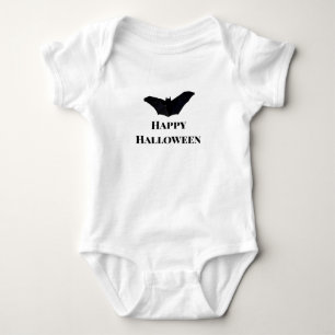 Body Para Bebé Murciélago negro feliz Halloween agregar texto nom