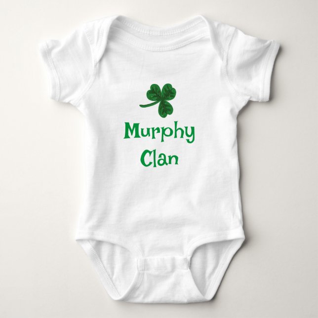 Body Para Bebé Murphy Clan Shamrock Bodysuit (Anverso)