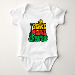 Body Para Bebé Música del amor de la paz del reggae