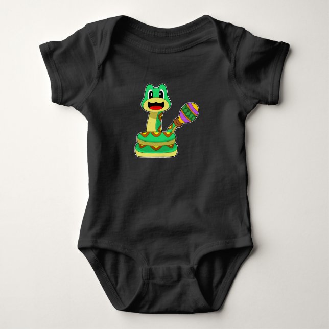 Body Para Bebé Músico de serpiente rattle Music (Anverso)