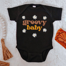 Body Para Bebé Mustard Daisy Groovy Baby B de STEVIE Retro 70