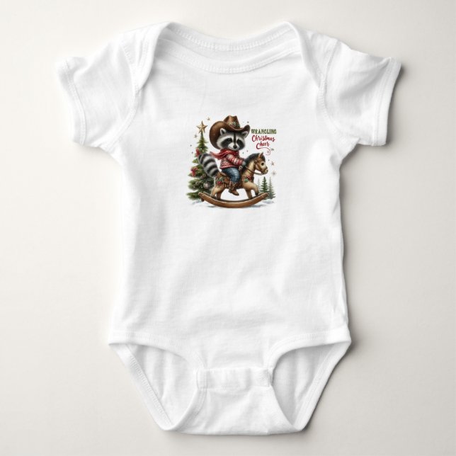 Body Para Bebé Muy Adorable Mapache de Navidad (Anverso)