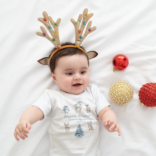 Body Para Bebé My 1st Christmas Custom Baby Girl Woodland (Subido por el creador)
