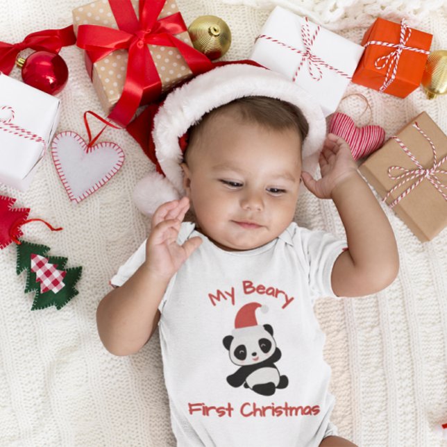 Body Para Bebé My Beary First Christmas – Panda with Santa Hat (Subido por el creador)