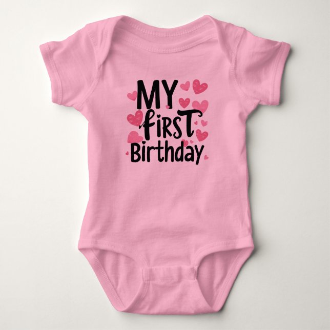Body Para Bebé my first birthday bodysuit for newborn (Anverso)