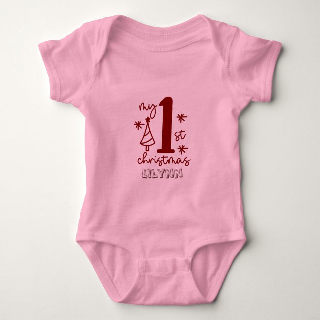 Body Para Bebé My First Christmas Baby Girl (Anverso)
