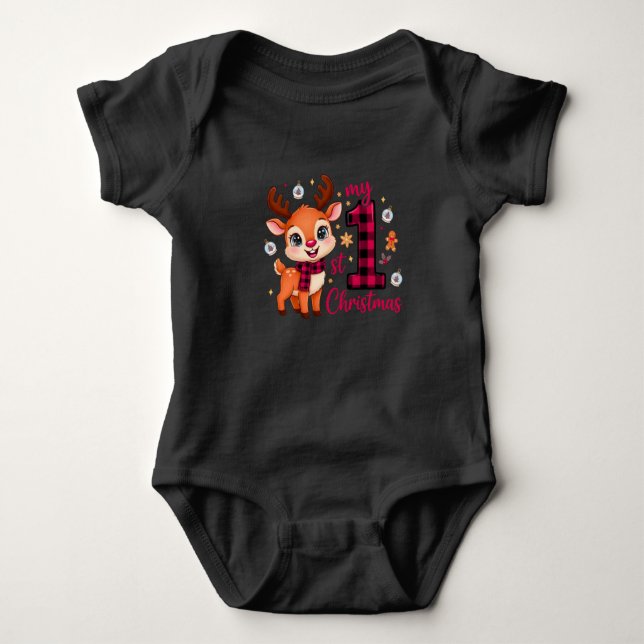Body Para Bebé My First Christmas T-Shirt 2025 Baby Girl (Anverso)