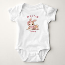Body Para Bebé My First Easter Patchwork Bunny Baby T-Shirt