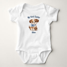 Body Para Bebé My First Easter Patchwork Dog Baby T-Shirt