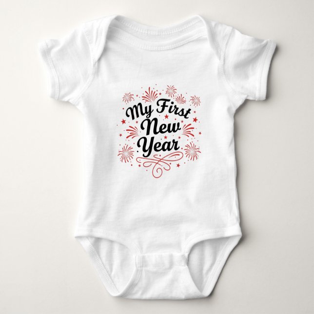 Body Para Bebé My First New Year 2026 Baby  Cute New Year outfit (Anverso)