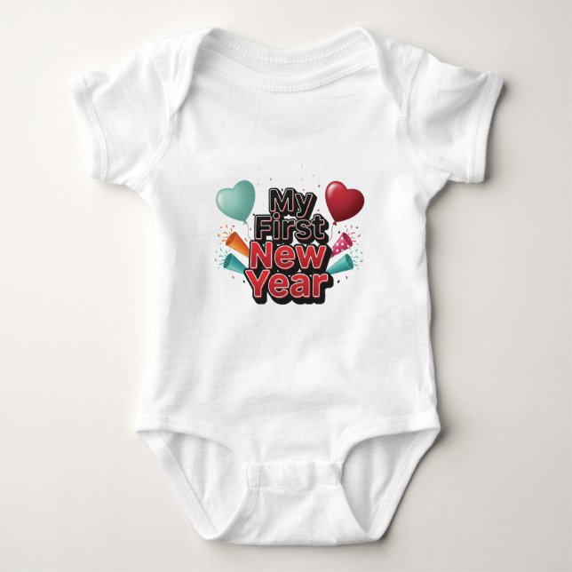Body Para Bebé My First New Year 2026 Baby  Cute New Year outfit (Anverso)