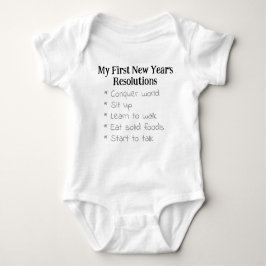Body Para Bebé My First New Year's Resolutions, Unisex, Funny   