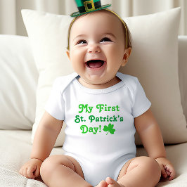 Body Para Bebé My First St. Patrick's Day Green Shamrock