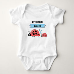 Body Para Bebé My Grandma loves me ladybugs blue