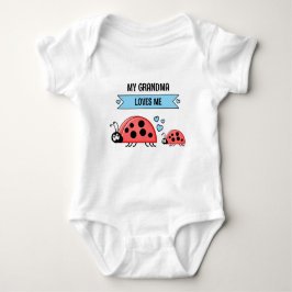 Body Para Bebé My Grandma loves me ladybugs blue