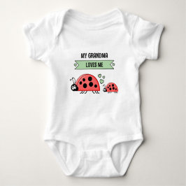 Body Para Bebé My Grandma loves me ladybugs green