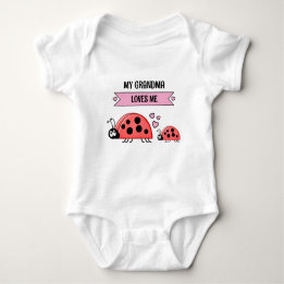 Body Para Bebé My Grandma loves me ladybugs pink