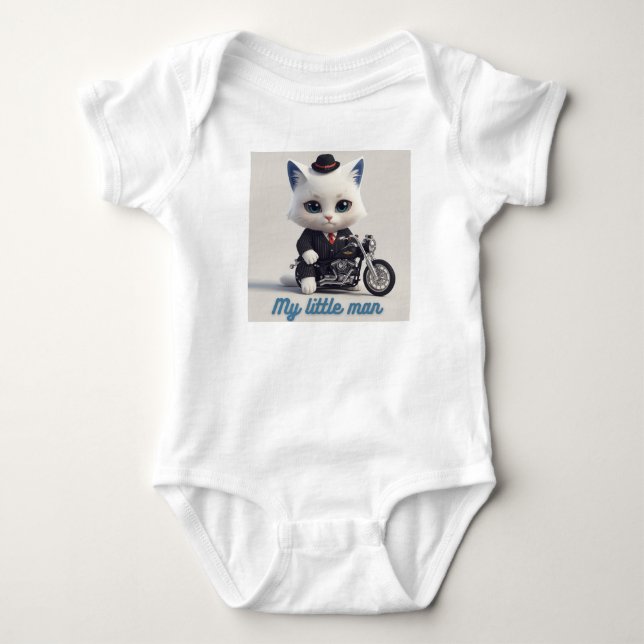 Body Para Bebé My Little Man Baby Bodysuit - Cute Kawaii Cat on M (Anverso)
