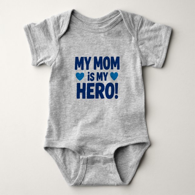 Body Para Bebé My Mom Is My Hero Baby Bodysuit - Cute MotCamiseta (Anverso)