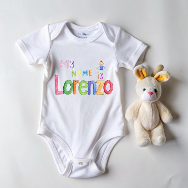 Body Para Bebé My name is Lorenzo (My name is Lorenzo)