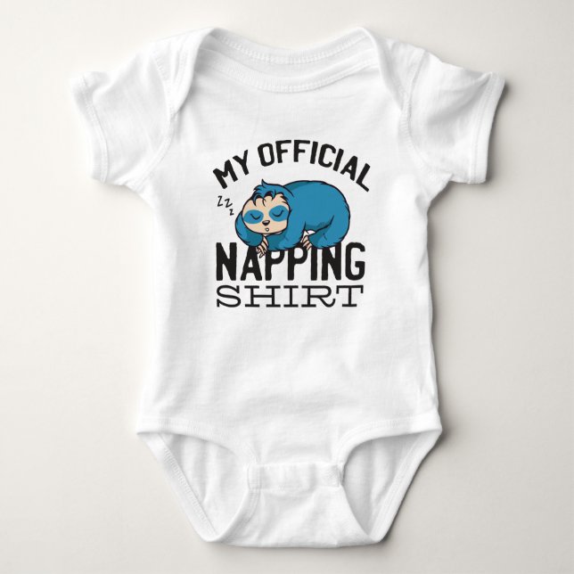 Body Para Bebé My official napping shirt - Lazy sleeping Sloth (Anverso)