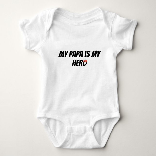 Body Para Bebé My Papa is My Hero Superhero Baby Bodysuit (Anverso)