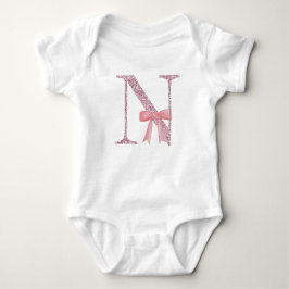 Body Para Bebé "N" inicial personalizada para bebé niña