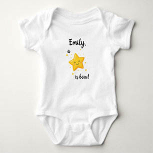 Body Para Bebé Nace una estrella, Personalizado Unisex
