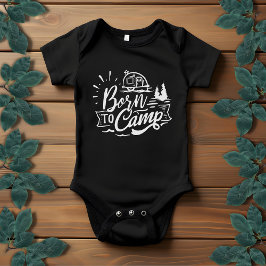 Body Para Bebé Nacido en Camp Typography Unisex | Gris claro