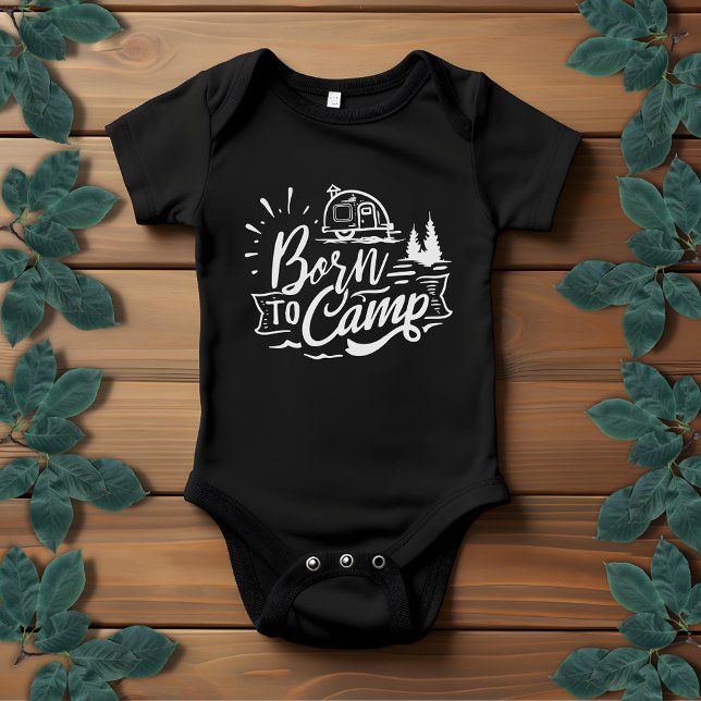Body Para Bebé Nacido en Camp Typography Unisex | Gris claro (Subido por el creador)