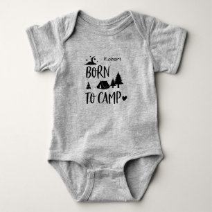 Body Para Bebé Nacido para Acampar Personalizado