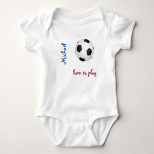 Body Para Bebé Nacido para jugar fútbol Personalizar Nombre Cute