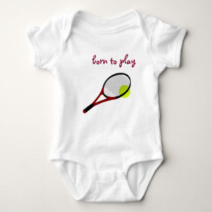 Body Para Bebé Nacido para jugar, pista de tenis y racquet, Moda