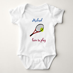 Body Para Bebé Nacido para jugar, Tennis Ball y Racquet, Personal