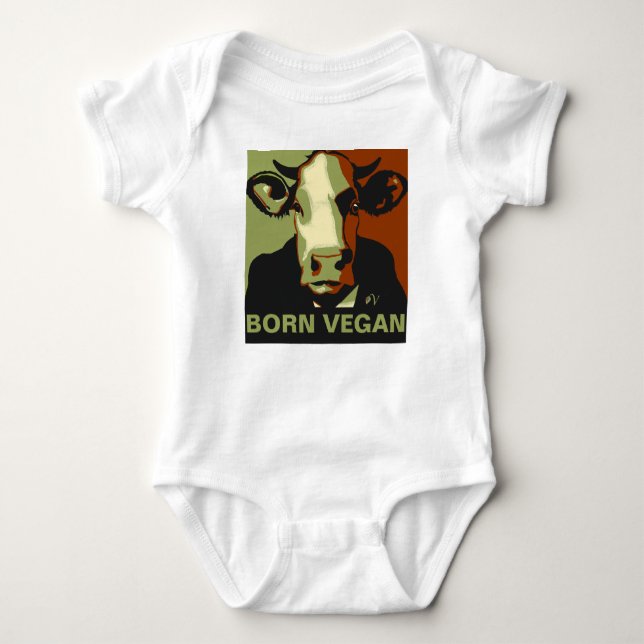 Body Para Bebé Nacido Vegan Camo Pop Art Cow Jumper (Anverso)