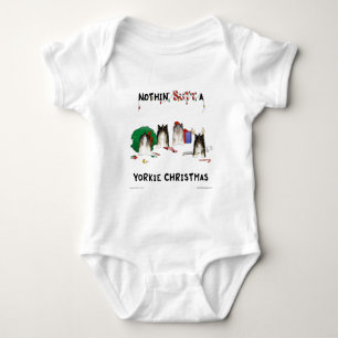 Body Para Bebé Nada empalma una camiseta del navidad de Yorkie