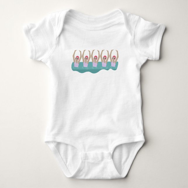 Body Para Bebé Nadadores artísticos | Ilustracion artístico de na (Anverso)