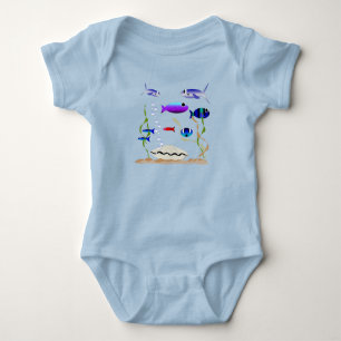 Body Para Bebé Nadar con los peces Baby Bodysuit